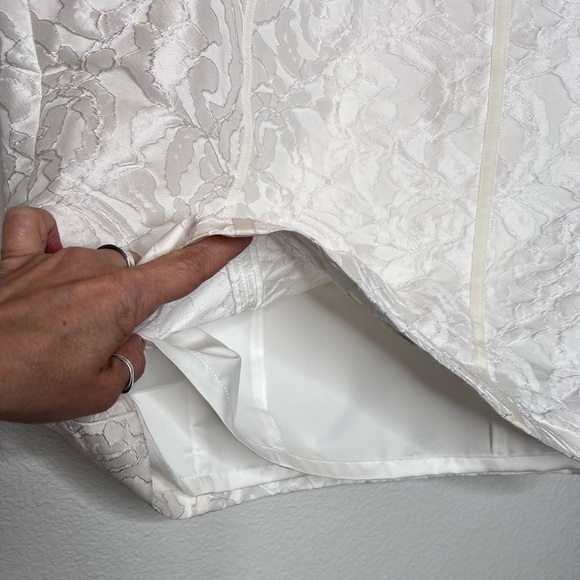 Ralph Lauren Evening Off White Textured Strapless Bachelorette Dress Sz 6 - Picture 7 of 12